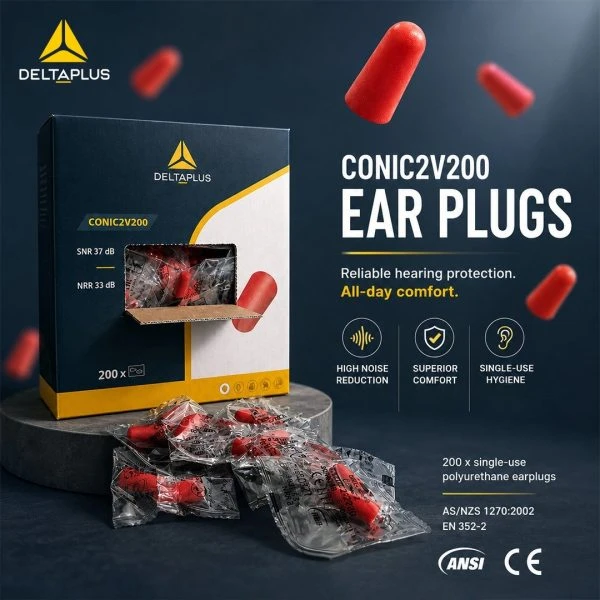 ایرپلاگ اسفنجی دلتاپلاس مدل: DELTA PLUS EAR PLUGS CONICCO200