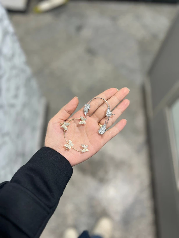 ایرکاف پروانه ای (گوشواره بدون سوراخ گوش)