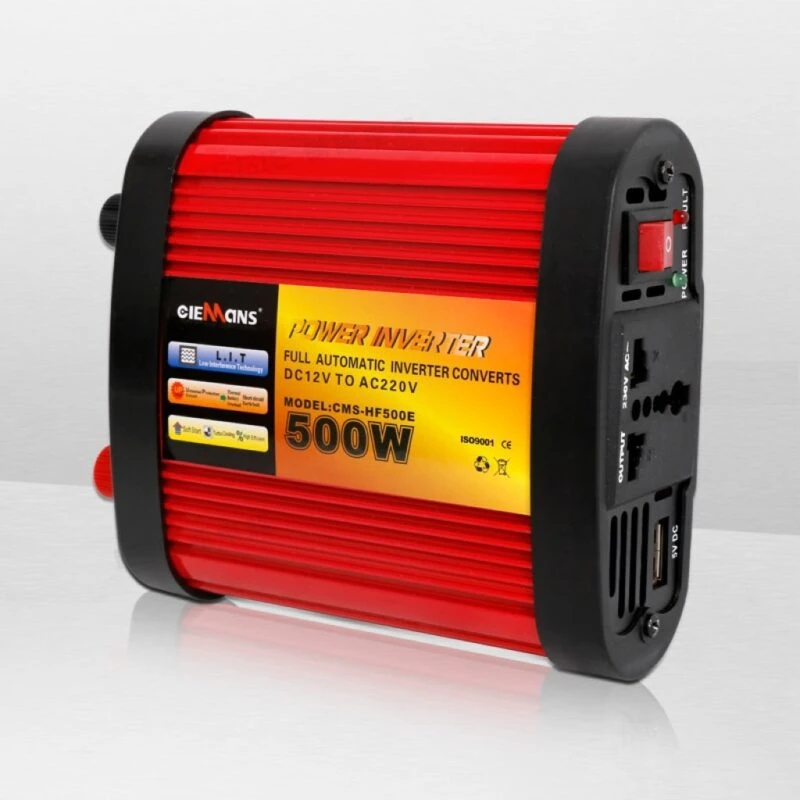اینورتر یا مبدل برق 500 وات قرمز HF-500E باطری به برق شهری ولیون