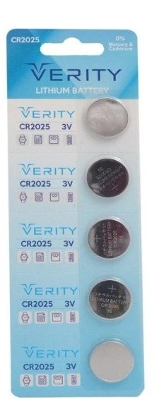 باتری سکه ای 5 تایی وریتی (VERITY) مدل CR2025