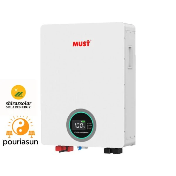 باتری لیتیوم ماست مدل LP16-48100 100ah 51.2v ظرفیت ۵کیووات ساعت باتری لیتیومی MUST