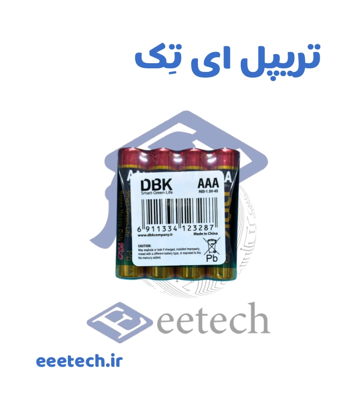 باتری نیم قلمی DBK | شیرینگ 4 عددی | مدل SUPER HEAVY DUTY PRO | سایز AAA