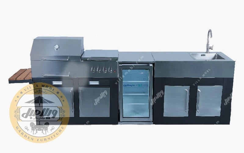 باربیکیو آیلند مدل استیل و مشکی ۲۳۰ سانتی‌متری src 230