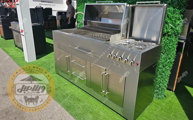 باربیکیو سینک دار تمام استیل مدل امین