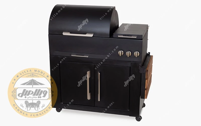 باربیکیو ۹۲ سانت تمام رنگی درب نیم هلال عرض ۵۰