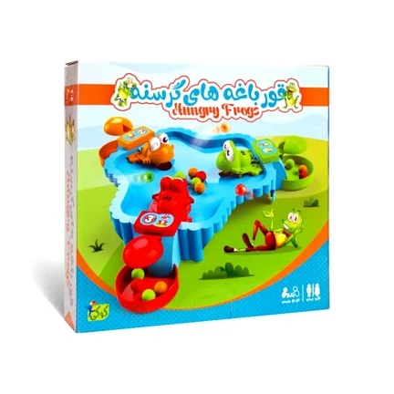بازی قورباغه های گرسنه/شکمو سه نفره فرفره رنگی پویا