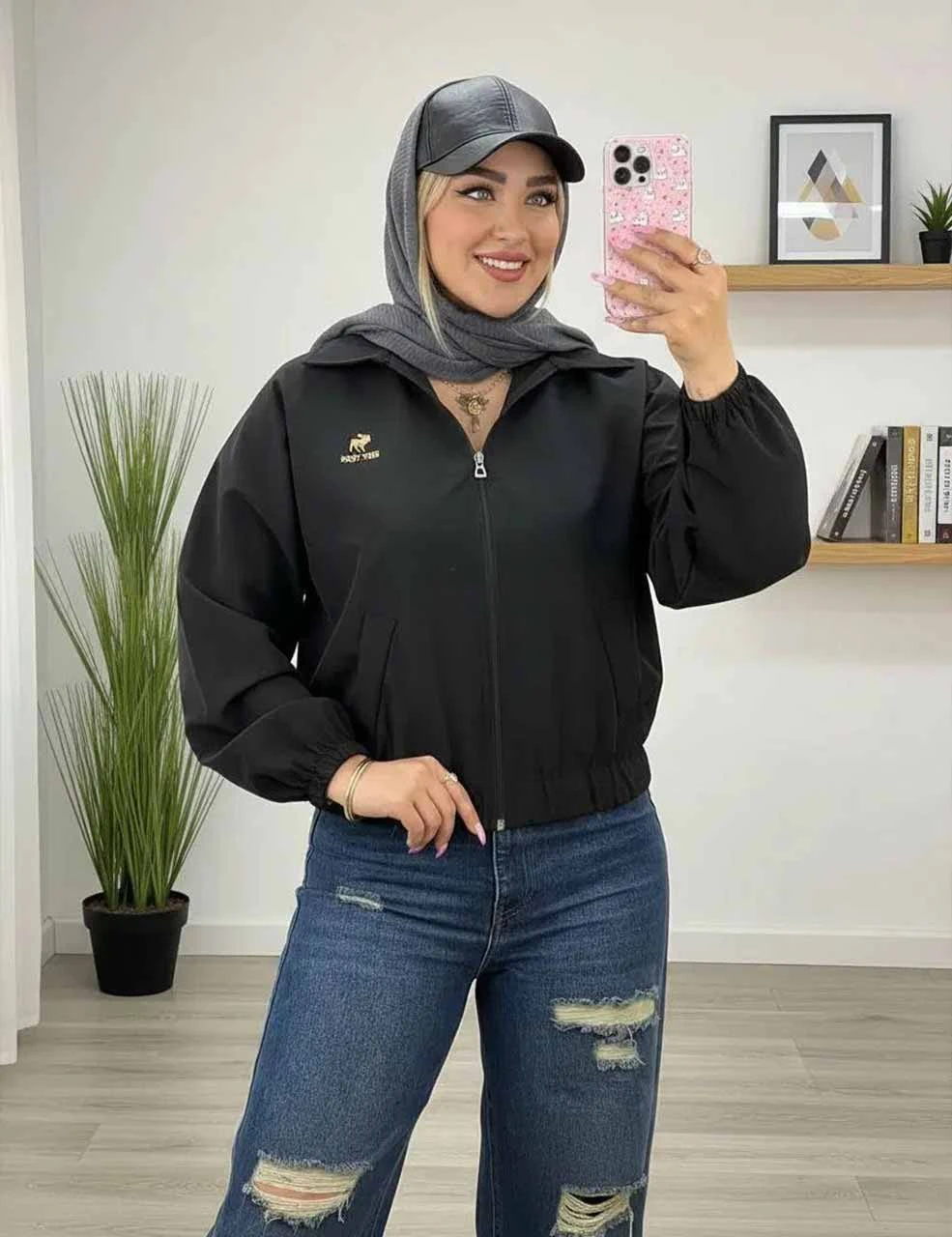 بامبر زنانه جلو زیپ نگین_شیکان