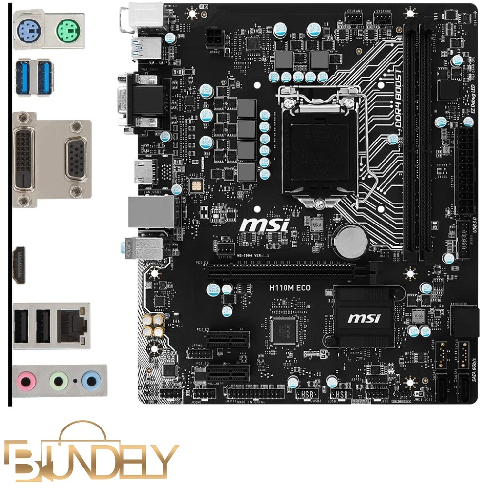 باندل اقتصادی (نسل6) MSI H110M ECO/Core i3-6100/8GB