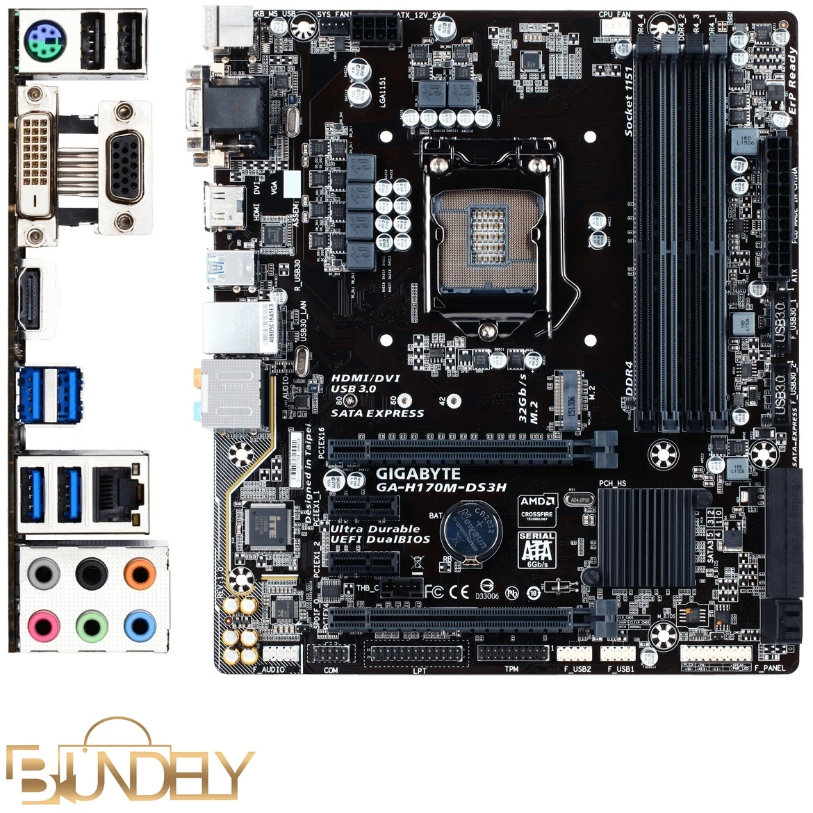 باندل حرفه ای (نسل7) GIGA H170M-DS3H/Core i7-7700/32GB
