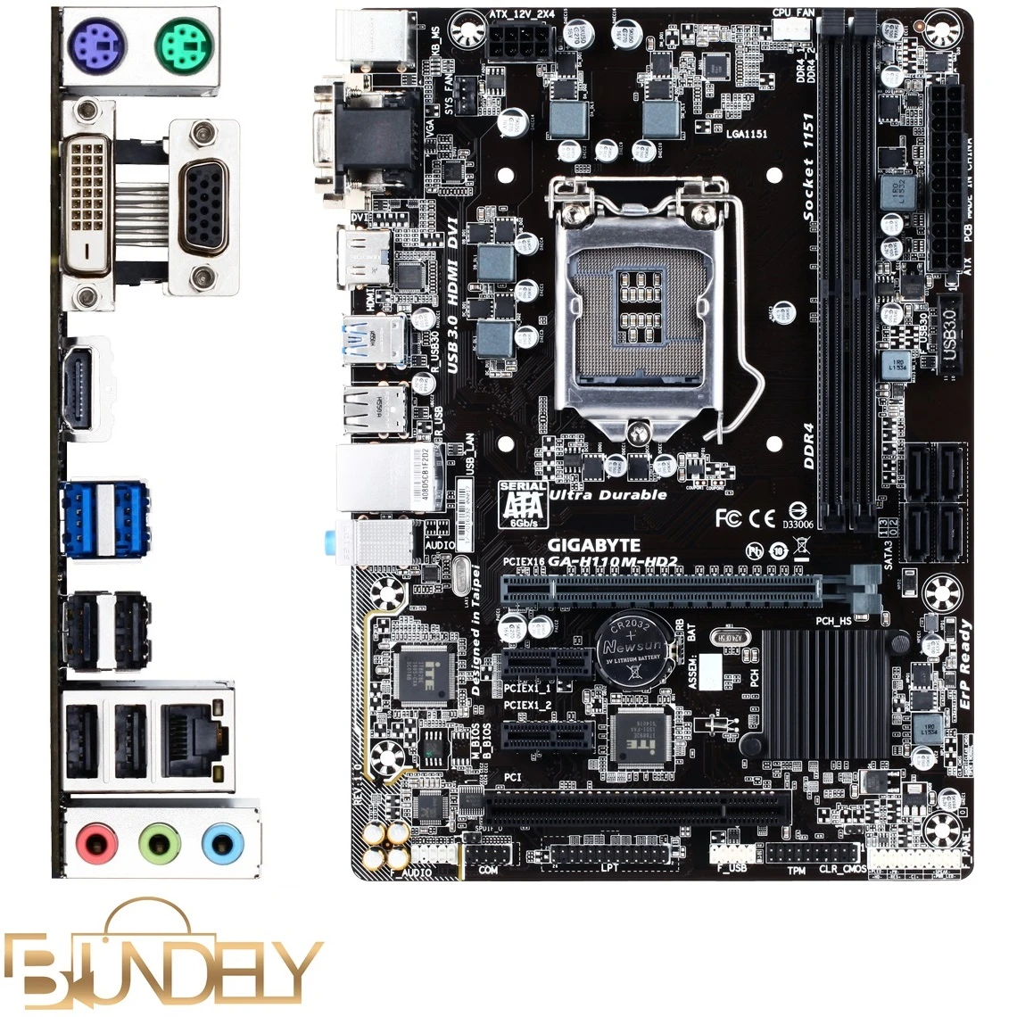 باندل نیمه حرفه ای (نسل6) GIGABYTE H110M-HD2/Core i5-6500/16GB