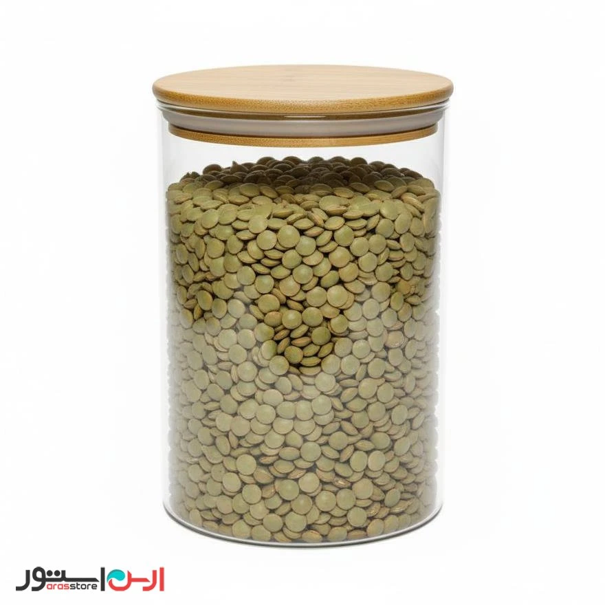بانکه حبوبات پیرکس گرد استوانه 15 سانتی قطر 10