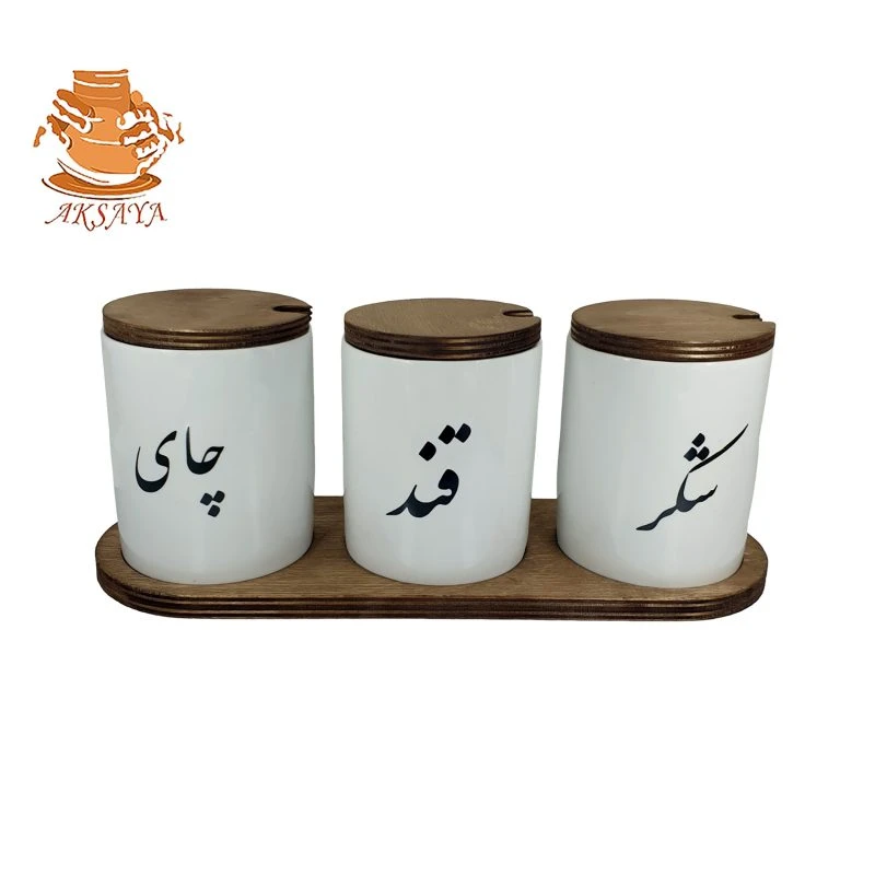 بانکه سرامیکی تکست مجموعه سه عددی بهمراه استند