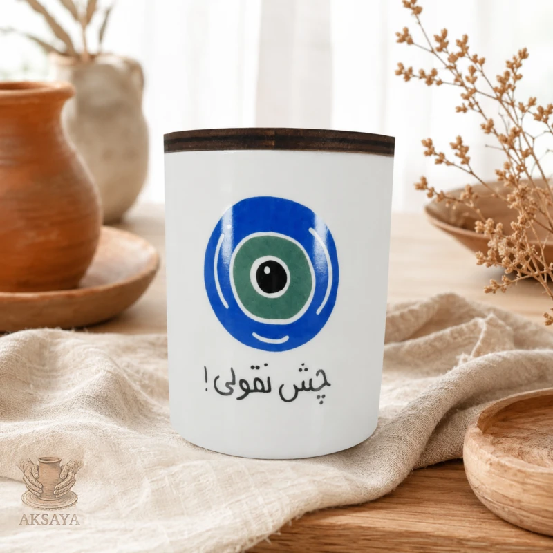 بانکه سرامیکی تکست مدل چشم نقولی