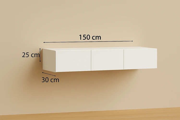 باکس زیر تلویزیونی سه درب داشبوردی 150*30 | هاما چوب | MDF درجه یک