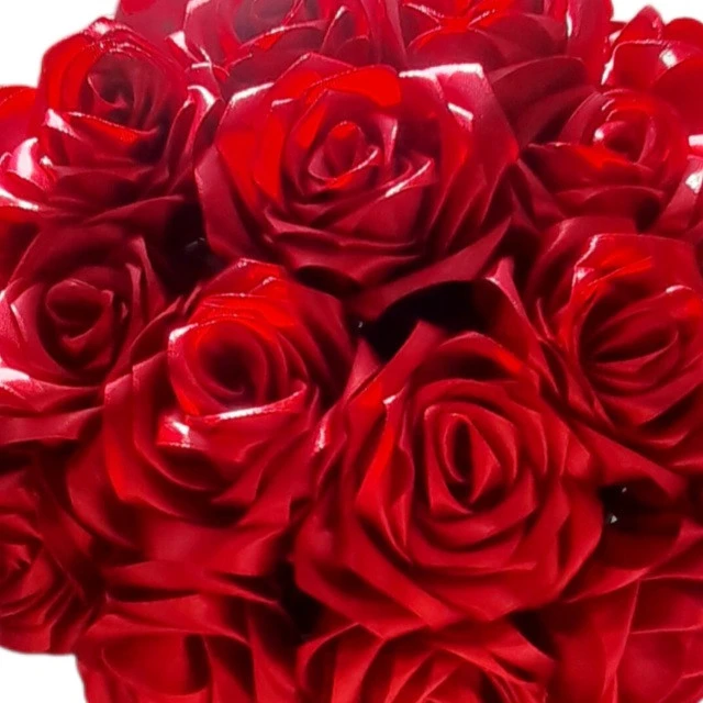 باکس گل مصنوعی مدل گل رز روبانی 15 شاخه