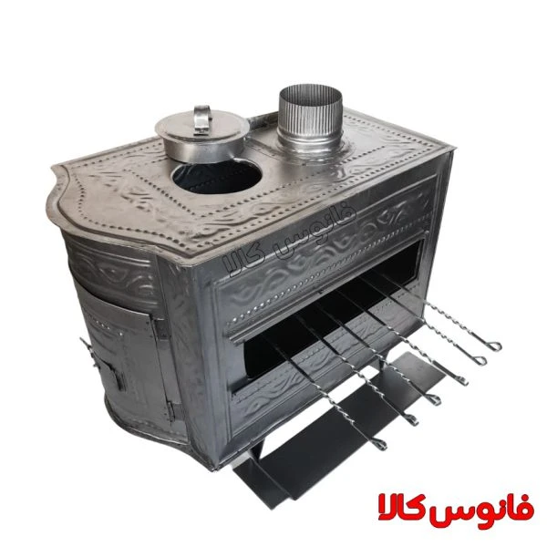 بخاری هیزمی سه کاره طرحدار