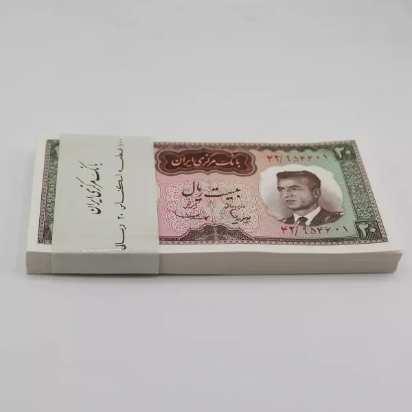 بسته 1 تا 100 اسکناس 20 ریالی شکارگاهی هویدا سمیعی – سوپر بانکی – 954601