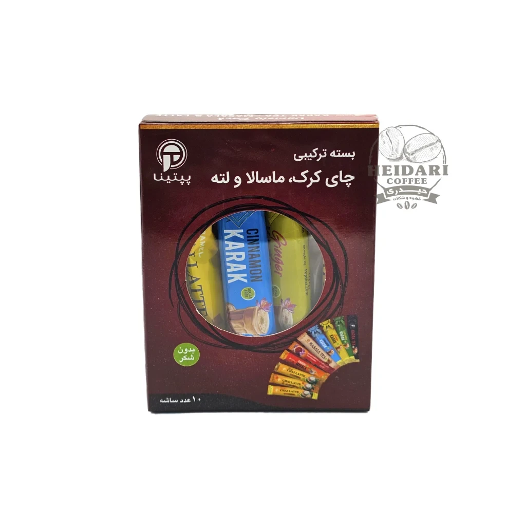 بسته ترکیبی چای کرک، ماسالا، لته پپتینا |Peptina| _ بدون شکر | 10 عددی