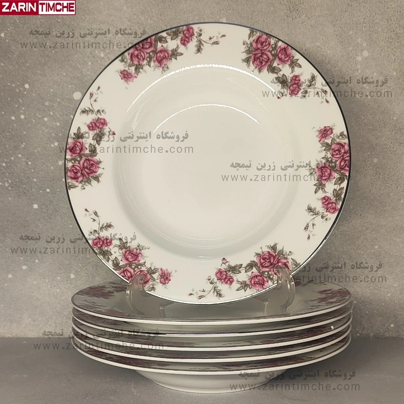 بشقاب خورشت خوری چینی زرین مدل آران