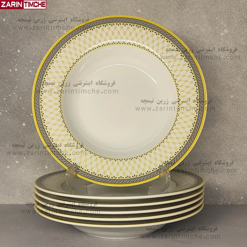 بشقاب خورشت خوری چینی زرین مدل ویلیج