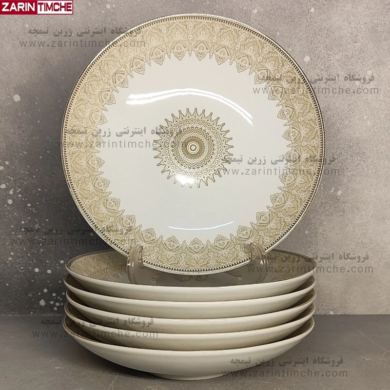 بشقاب خورشت خوری چینی لورین مدل کارن