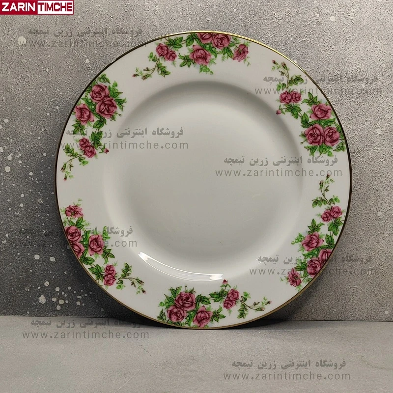 بشقاب غذاخوری چینی زرین مدل بیدگل