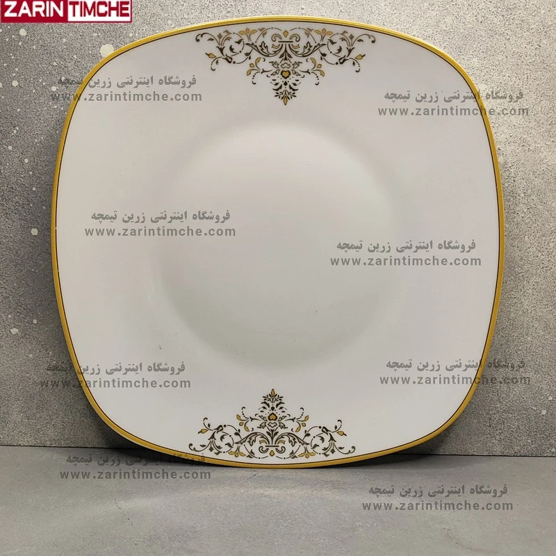 بشقاب غذاخوری چینی زرین مدل مونت کارلو طلایی