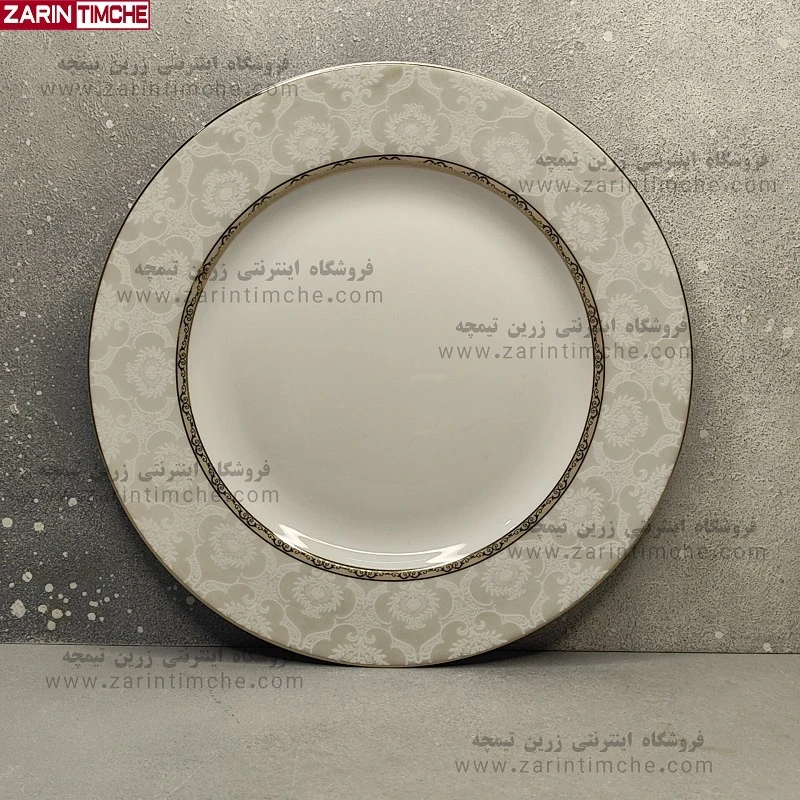 بشقاب غذاخوری چینی زرین مدل هدیه طلایی