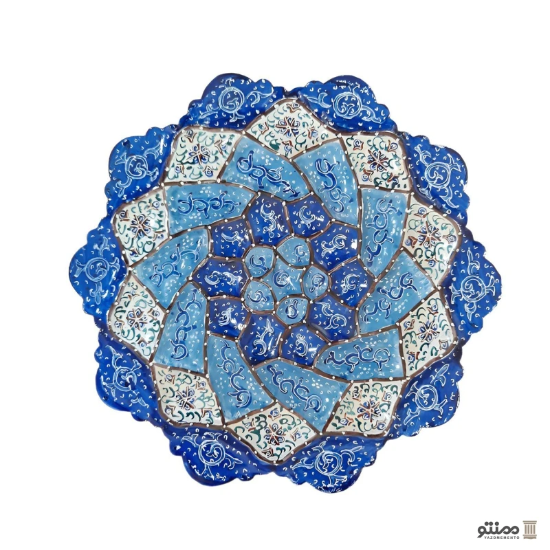 بشقاب میناکاری مسی دهنه 15