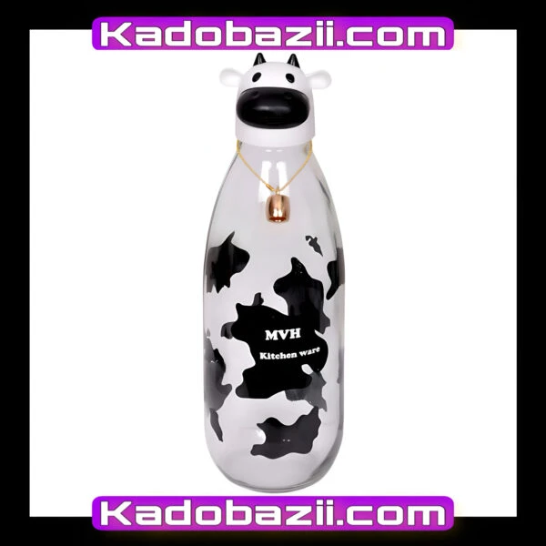 بطری شیشه ایی شیر طرح گاو