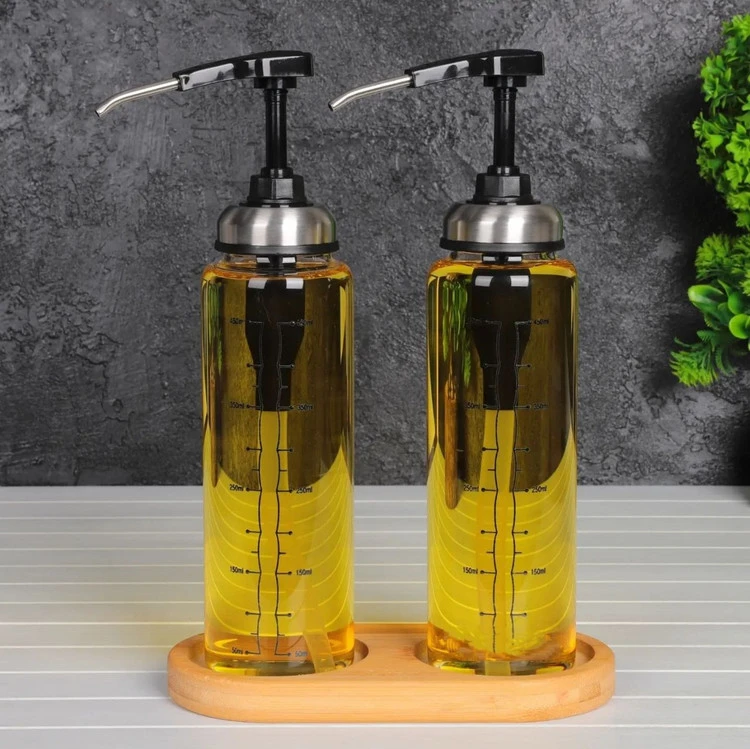 بطری پیرکس روغن و سرکه و آبلیمو پمپی