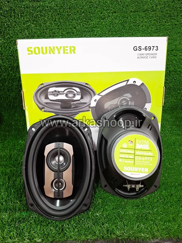بلندگو بیضی خودرو سونیر ۳۰۰۰وات مدل GS6973 بسته ۲ عددی