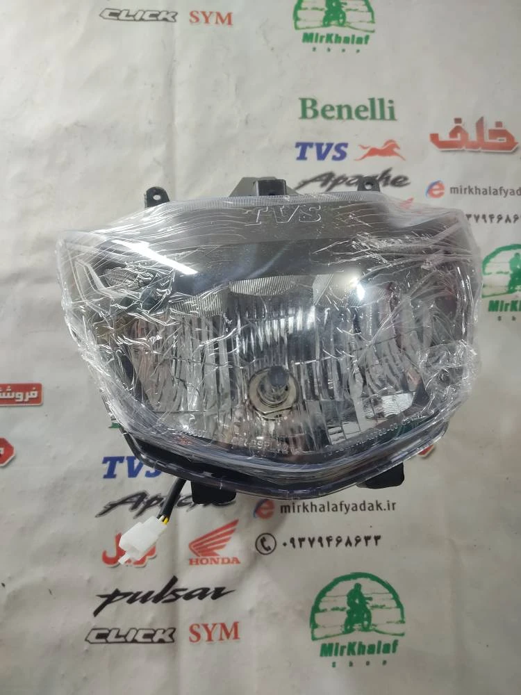 بلوری چراغ جلو کامل موتور اپاچی 150 160 180 جدید نیوفیس