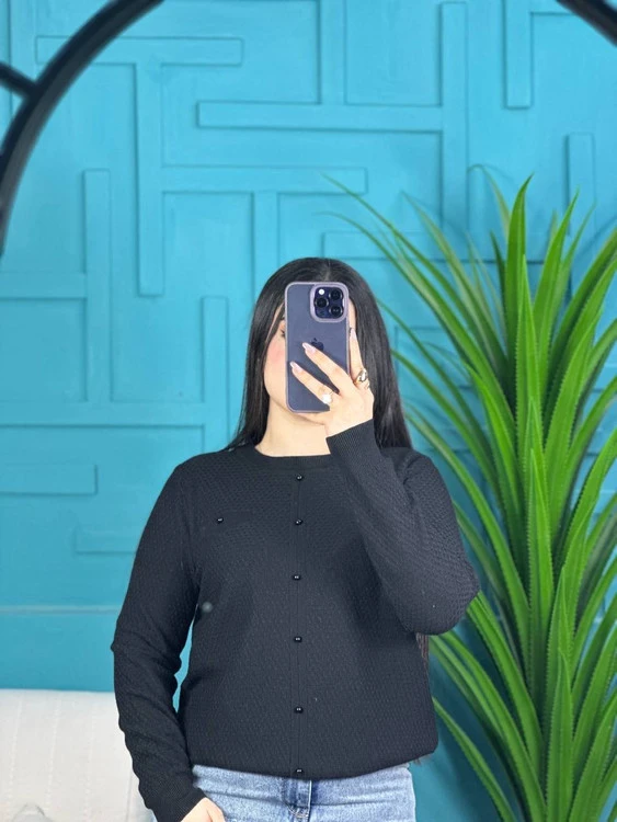 بلوز بافت جلو بسته وارداتی