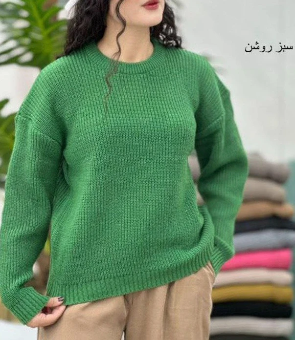 بلوز بافت زنانه یقه گرد با کشسانی بالا