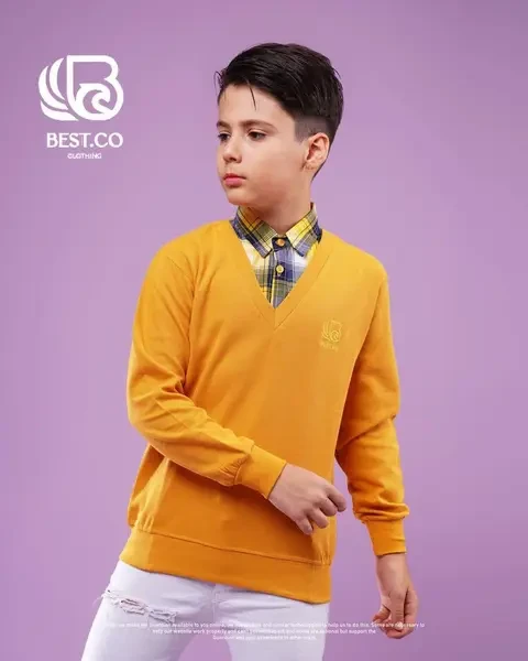 بلوز تک پسرانه دو یقه 2 تا 16 سال