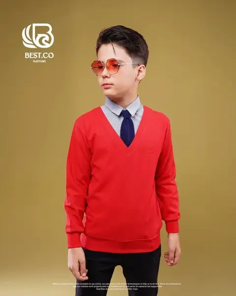 بلوز دو یقه کرواتی پسرانه مناسب 2 تا 16 سال
