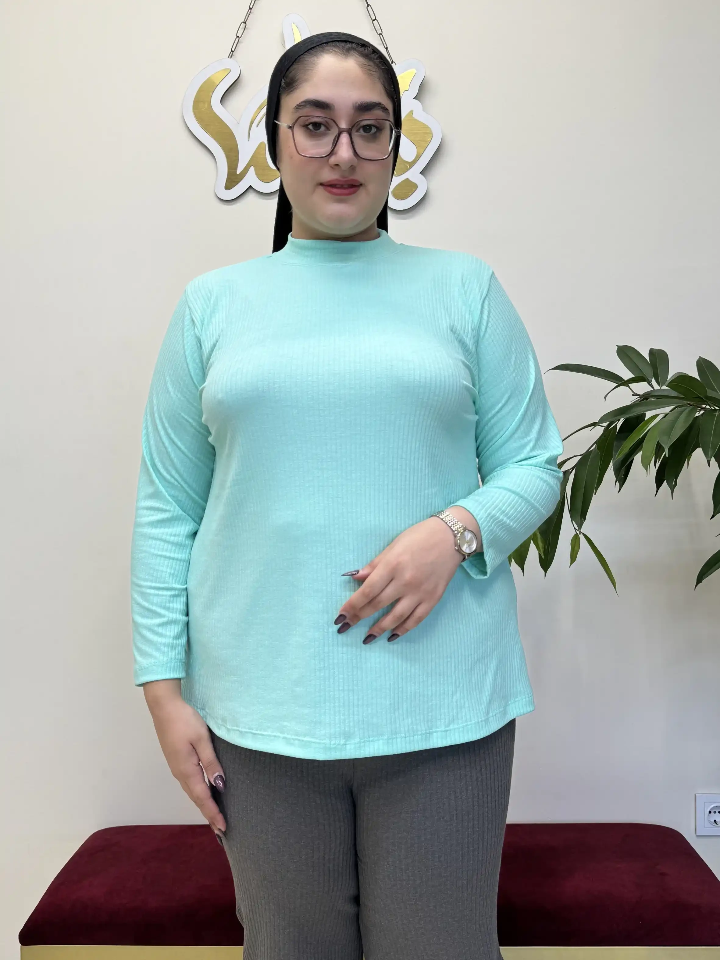 بلوز سایزبزرگ یقه سه سانتی کبریتی