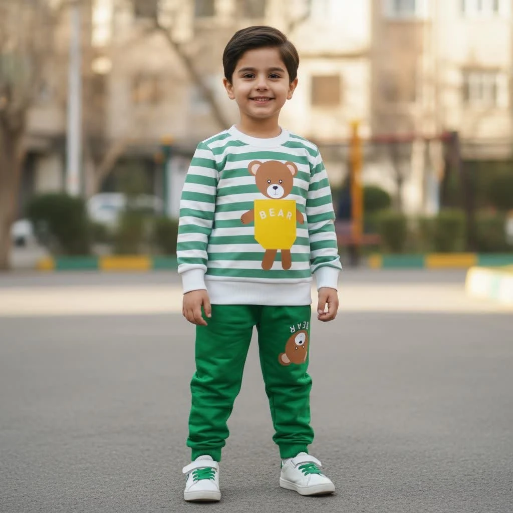 بلوز شلوار راه راه خرسی 13379