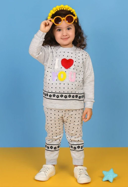 بلوز شلواردخترانه با طرح شیت LOVE