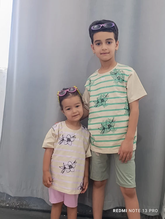 بلوز شلوارک گل نخ پنبه