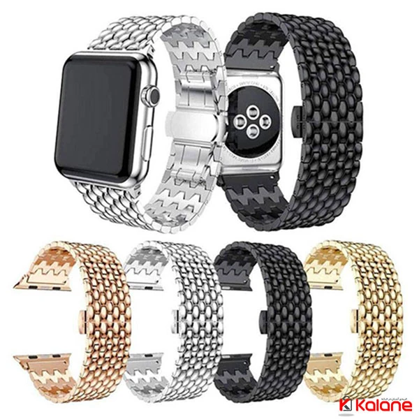 بند استیل Apple Watch 42/44mm مدل Dragon