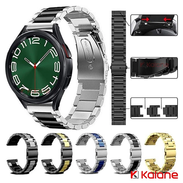 بند استیل ساعت هوشمند Samsung Galaxy Watch 6 Classic 47mm مدل 3Bead