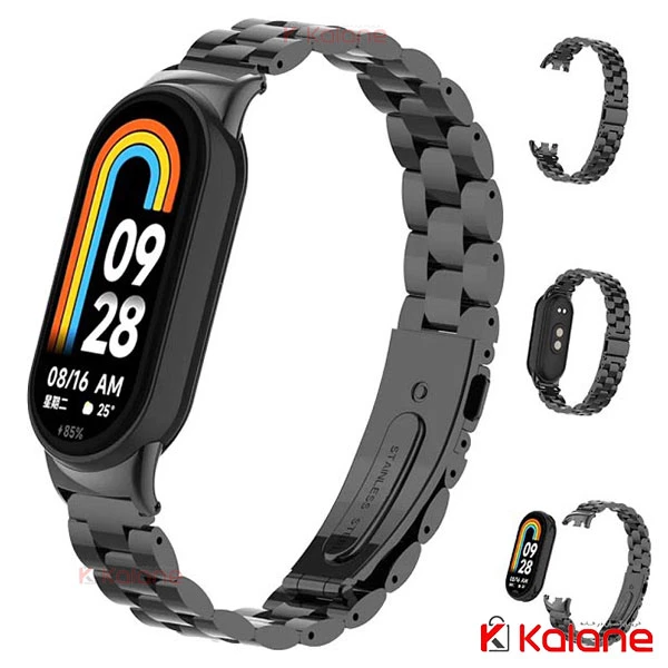 بند استیل ساعت هوشمند Xiaomi Mi Band 8 مدل 3Bead