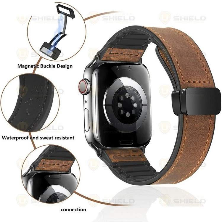 بند بینکسون مدل Smooth Leather Mag مناسب برای اپل واچ 42/44/45/49 میلی متری سری Se/1/2/3/4/5/6/7/8/9/Ultra/Ultra2/Ultra3