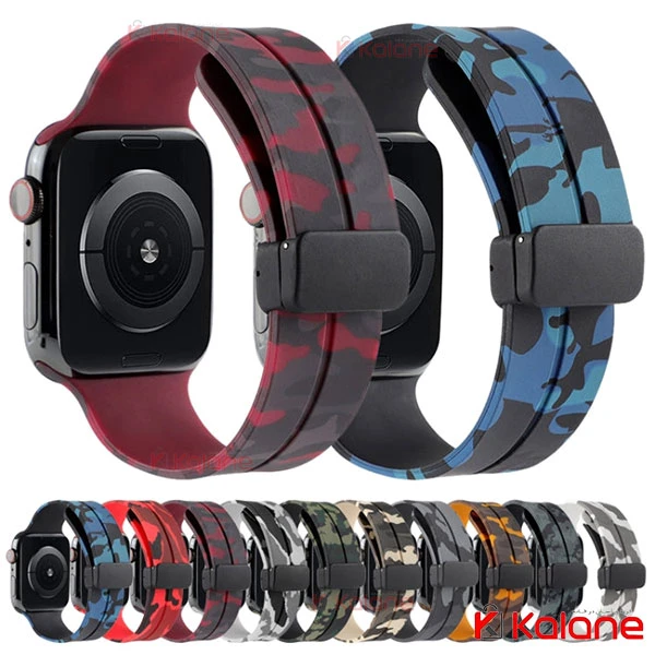 بند ساعت هوشمند Apple Watch 7 45/49mm مدل Camouflage Magnetic D-Buckle
