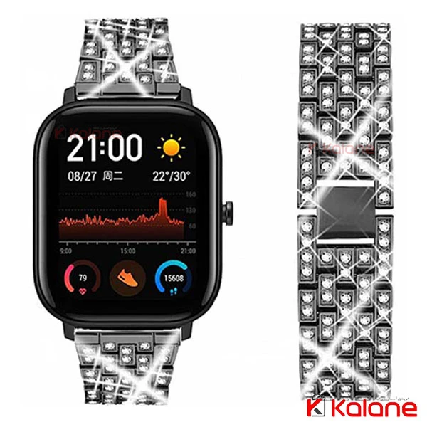 بند ساعت هوشمند Xiaomi Amazfit GTS مدل فلزی نگین دار