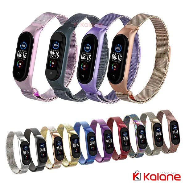 بند ساعت هوشمند Xiaomi Mi Band 6 مدل استیل حصیری