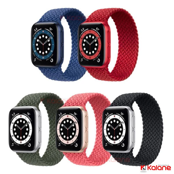 بند سیلیکونی ساعت هوشمند Apple Watch 38/40mm مدل Braided Silicone Solo Loop