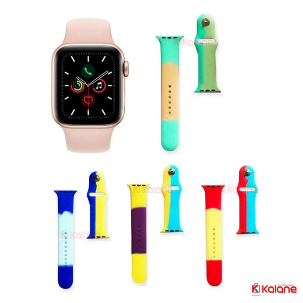 بند سیلیکونی ساعت هوشمند Apple Watch 38/40mm مدل آبرنگ